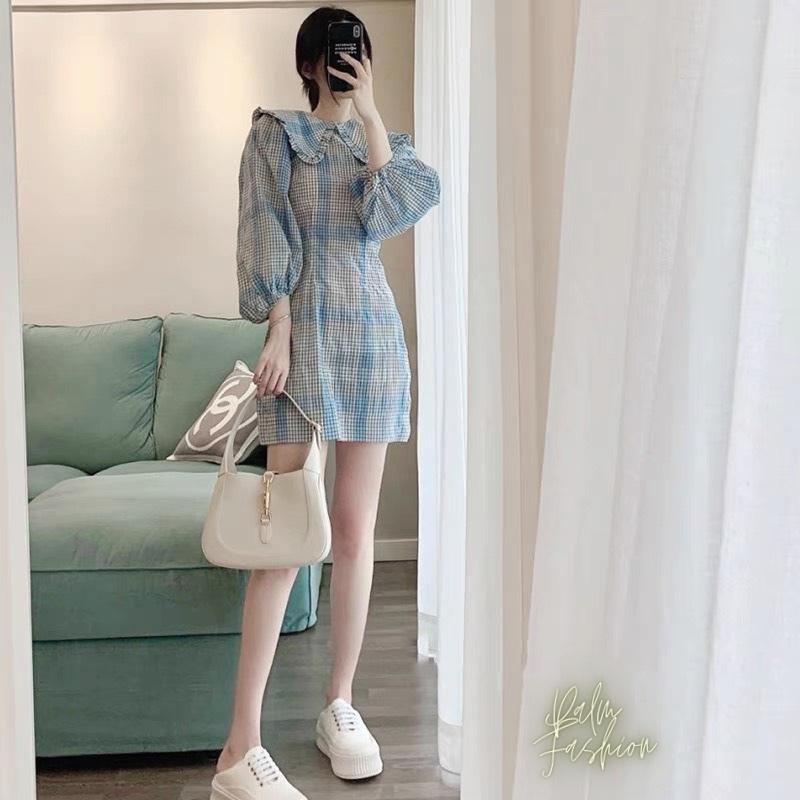 { Freeship } Đầm  caro nữ sang trọng dáng dài, phong cách Hàn Quốc , đáng yêu,  dễ thương baby, đi chơi và dạo phố được yêu thích 2022