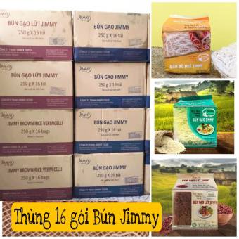 Thùng 16 gói Bún gạo Jimmy (bún bò/lứt/trắng) 16gói*250gr
