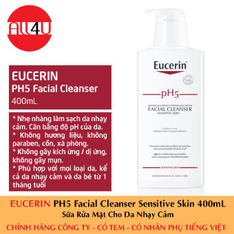 Eucerin PH5 Facial Cleanser Sensitive Skin 400mL - Sữa Rửa Mặt Cho Da Nhạy Cảm.