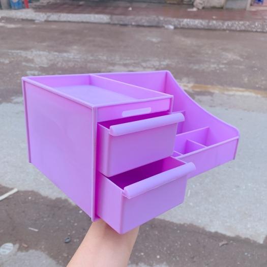 Kệ đựng mỹ phẩm đa năng bằng nhựa 5 màu 2 tầng nhiều ô