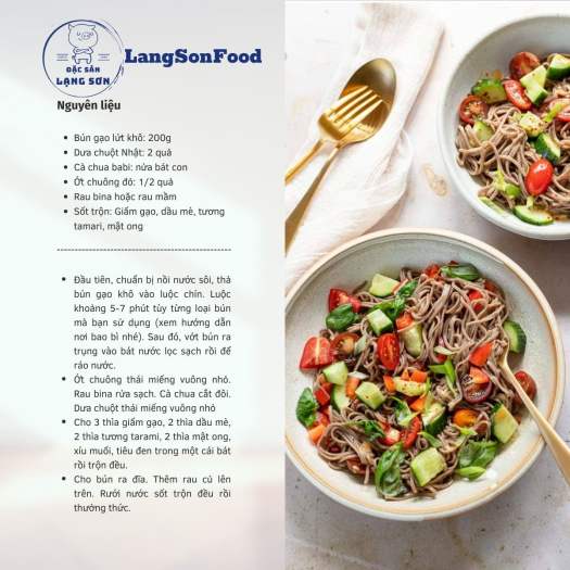 Bún gạo lứt huyết rồng giảm cân eat clean ăn kiêng LangSonFood làm từ 100% gạo lứt huyết rồng gói 500g