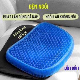 Đệm Ngồi 3D Silicon Thoáng Khí  - Đệm Lót Ghế Ngồi Văn Phòng 2 Lớp Êm Thoáng Dễ Chịu, Đệm ngồi 2 lớp 3D thoáng