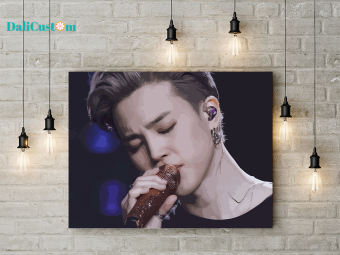 Tranh Tô Màu Số Hóa Jimin BTS Khung 40x50cm 36 Màu