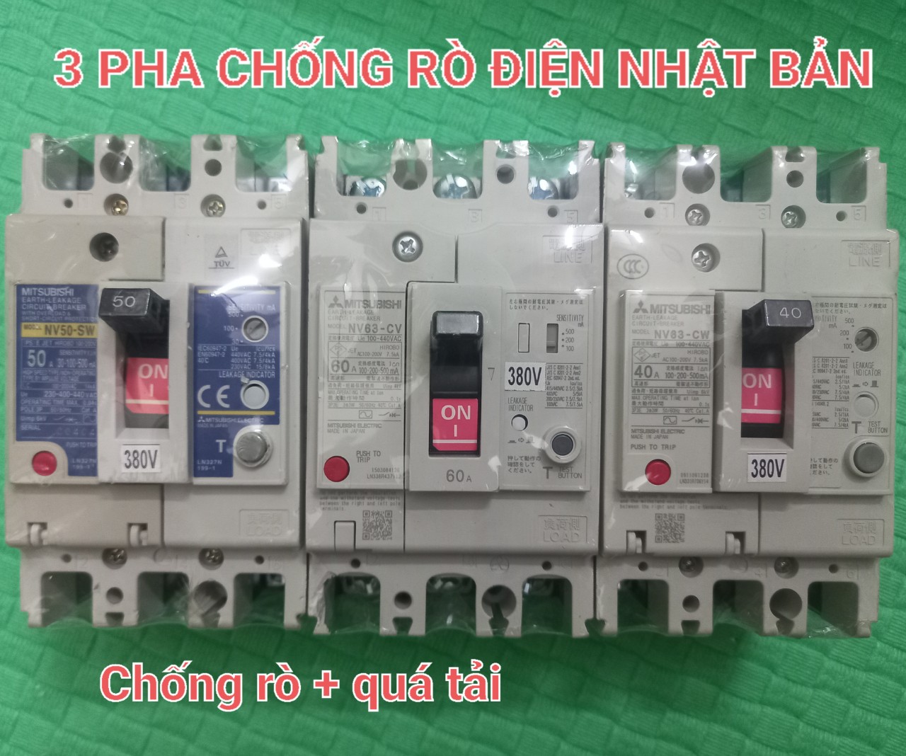 CHỐNG RÒ ĐIỆN 3 PHA NHẬT BẢN 40A50A 380V