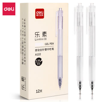 Bút bi nước bút gel bút mực bấm DELI mực đen ngòi 0.35mm - A122