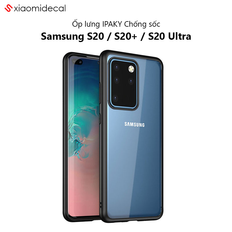 Ốp lưng ipaky samsung s20 / s20+ / s20 ultra mặt lưng trong suốt, viền tpu, chống sốc