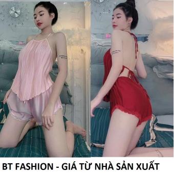 Đồ Ngủ Gợi Cảm Vải Satiin Đẹp BT FASHION (Yếm Dập Ly) DN01