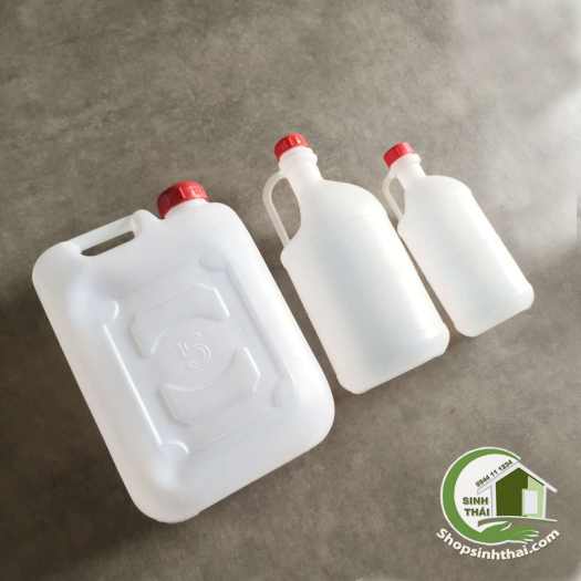 Can nhựa 1 lít, 2 lít, 5 lít màu trắng, có quai cầm - chọn can