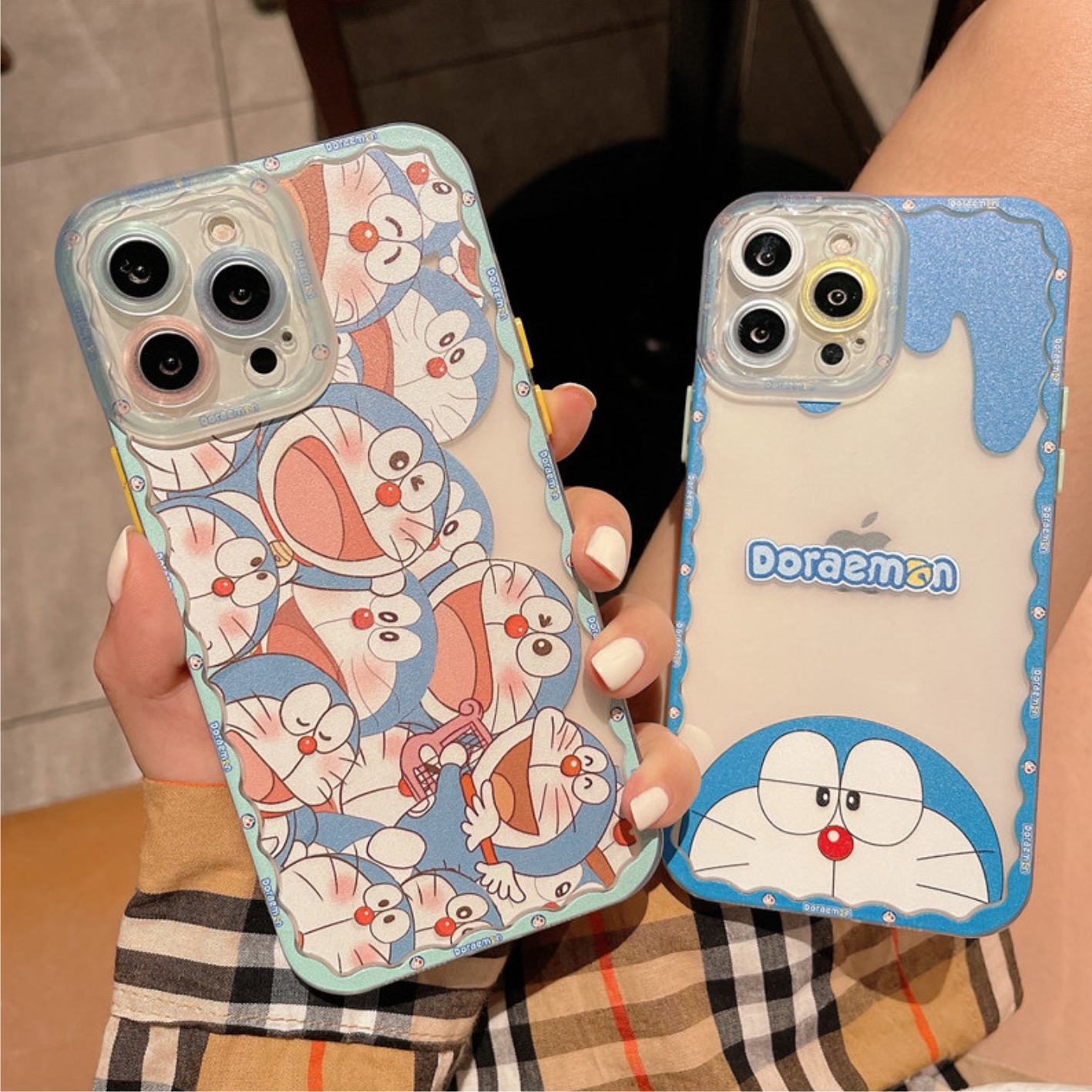 Ốp lưng silicon chống sốc viền nổi i am doraemon