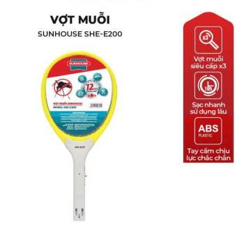 Vợt Muỗi Sunhouse SHE-E200 - Vợt đánh muỗi - Vợt bắt muỗi - Vợt muỗi điện