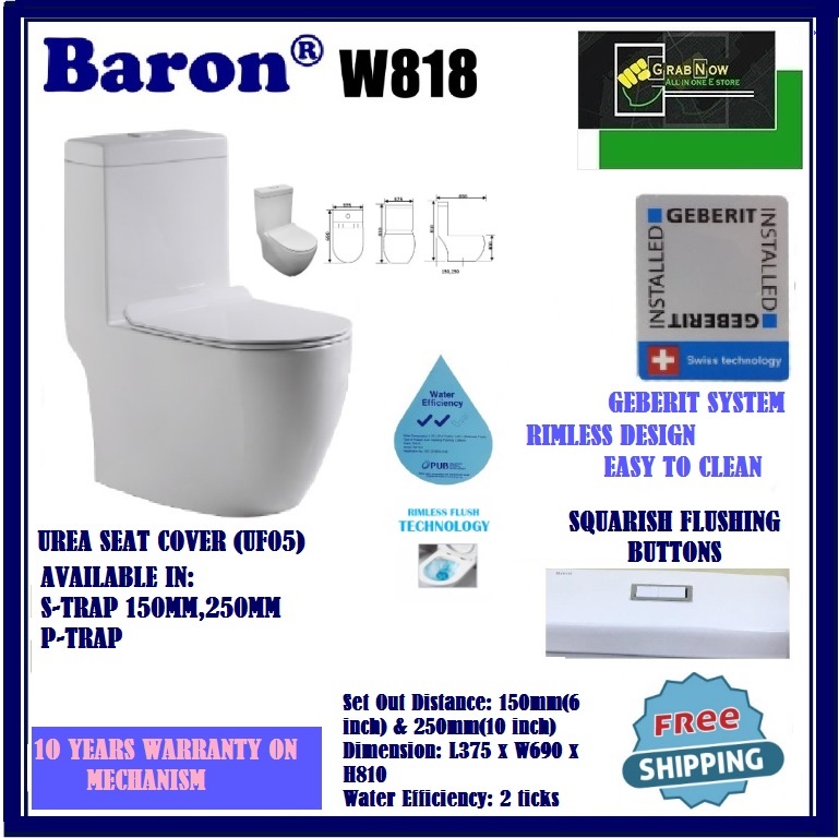 Baron Toilet Bowl W888 - Best Price in Singapore - Dec 2023