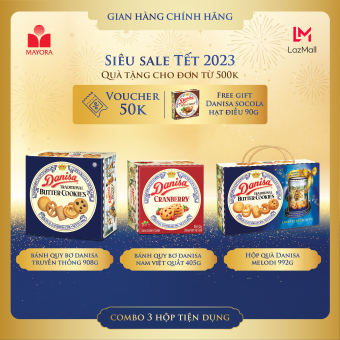 Combo 3 Danisa 908g  & Danisa Cranberry 405 & Danisa hộp nhạc Melody 992g