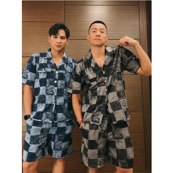 Bộ Đồ Cộc Tay Chất Đũi Cực Mát, Bộ Đi Biển Họa Tiết Cực Đẹp Phù Hợp Cả Nam Và Nữ