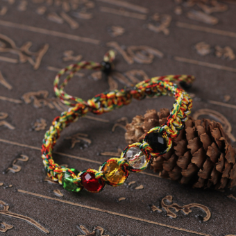 Vòng Đeo Tay Chỉ Ngũ Sắc Đá Phong Thủy 5 Màu May Mắn