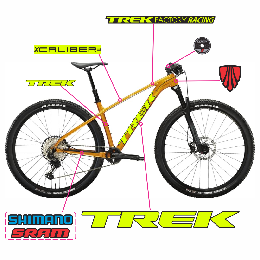 Tem decal dán sườn xe đạp địa hình trek x-caliber 8 2022 | temxedap.vn