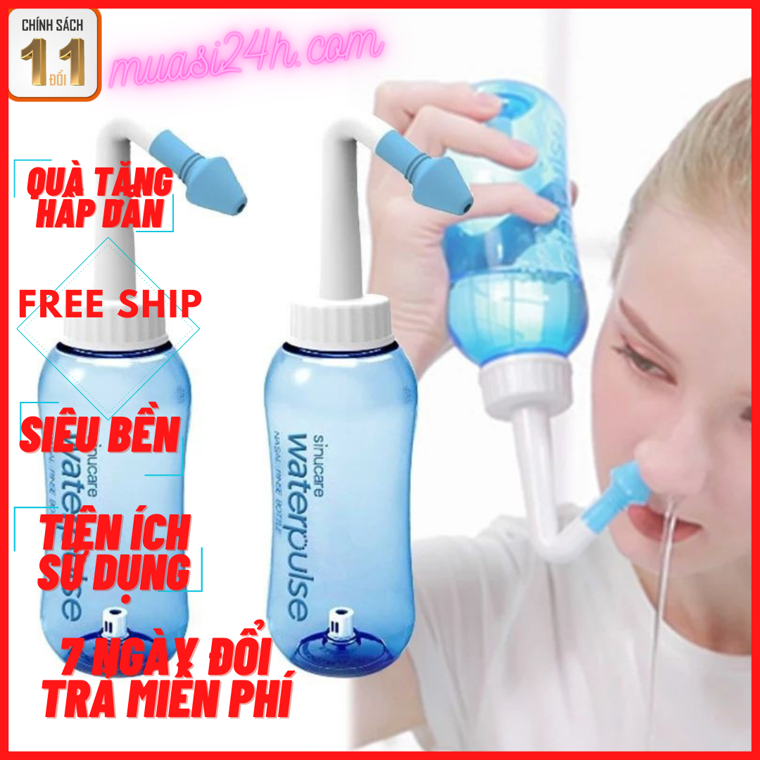 Bình rửa mũi Waterpulse YT-300, bình vệ sinh mũi cho bé và người lớn, ngăn ngừa viêm xoang, dụng cụ rửa mũi an toàn - Dinh Dinh