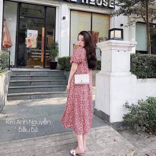 Váy Vintage Nữ Tay Lỡ In Hoa - ANNSHOP.VN