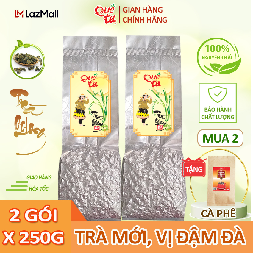Trà o long cao cấp Quê Ta 100% nguyên chất, trà ô long ngon chính hãng, uống trà oolong giúp thanh nhiệt giải độc, giảm cân an toàn, là nguyên liệu làm trà sữa ngon- 2 gói x 250g