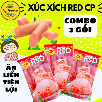 Xúc Xích ăn liền CP, tiệt trùng, Red 40g, 5 cây trên gói, dai dòn, dinh dưỡng, thơm ngon, làm từ thịt Heo, thịt Gà tươi. Ăn vặt tiện lợi, an toàn vệ sinh thực phẩm. Phù hợp các bữa ăn tiện lợi, kèm mì gói Ly House