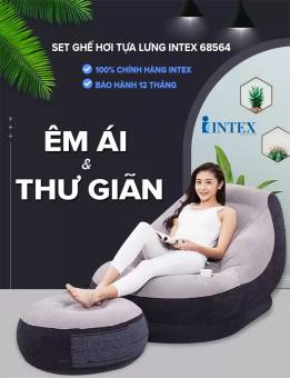 Ghế Hơi Tựa Lưng Intex 68564 - Ghế Ngồi Thư Giãn,  Bảo Hành 12 Tháng