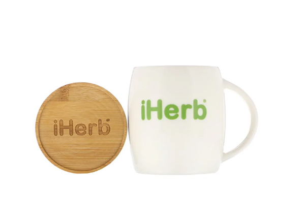 iHerb Goods Ceramic Mug with Wood Lid 1 Mug - iHerb Việt Nam