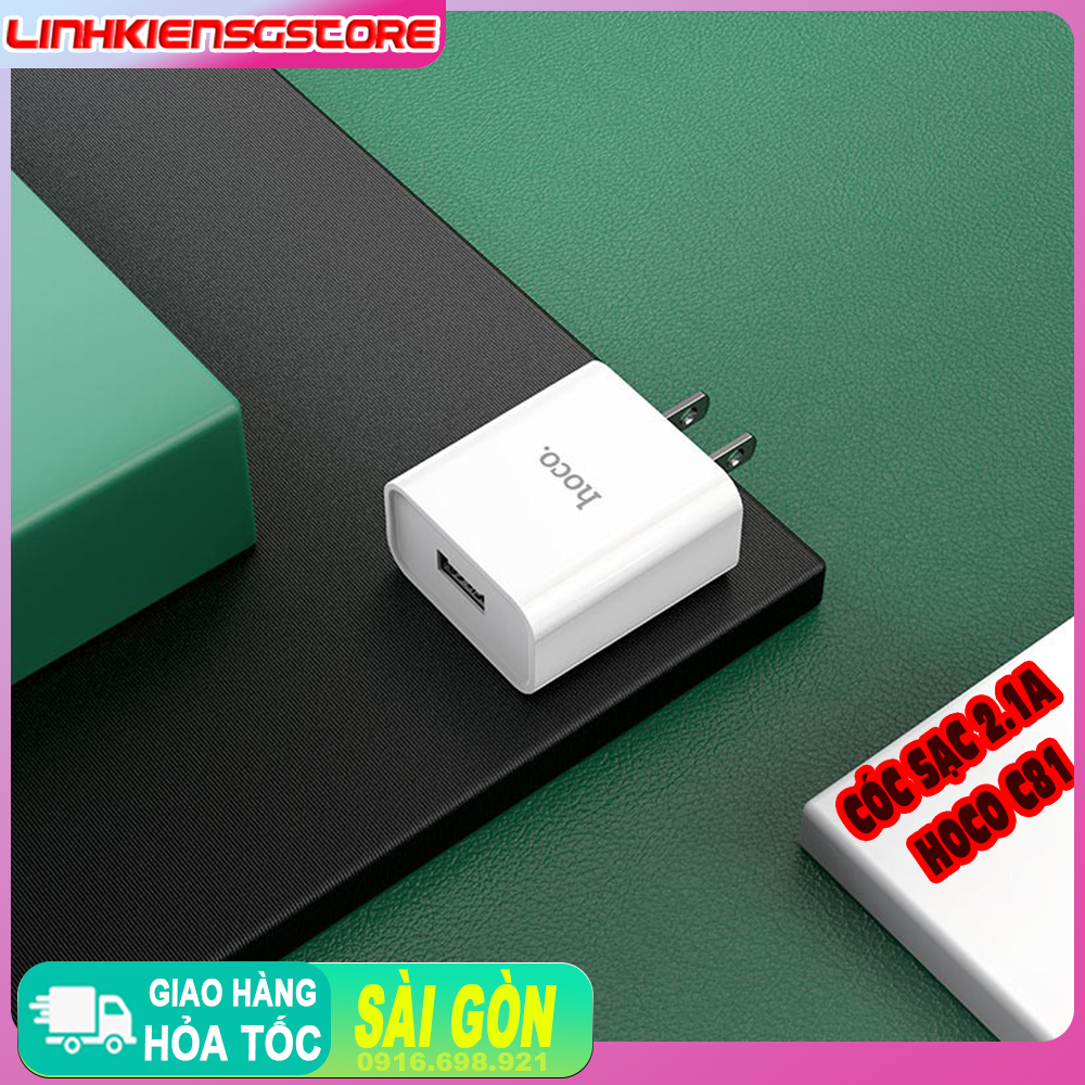 Cốc sạc hoco c81 sạc nhanh 2.1a 1 cổng sạc