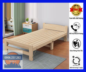 Giường xếp gọn khung gỗ sẵn đệm rộng 1m5, 1m2, 1m, 80cm, 60cm, giường gấp gọn, giường gỗ thông gấp gọn