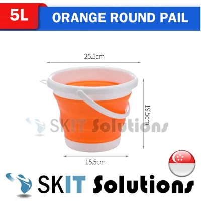 5L 10L 13L 15L Round Waterproof Foldable Pail with Cover or Without Cover, Collapsible Retractable Outdoor Water Pail Bucket Barrel TUB for Car Washing Fishing Toilet Cleaning, Portable Large Plastic Foot Leg Spa Bath Soak, Wash Bin Washtub Picnic Basket (3)