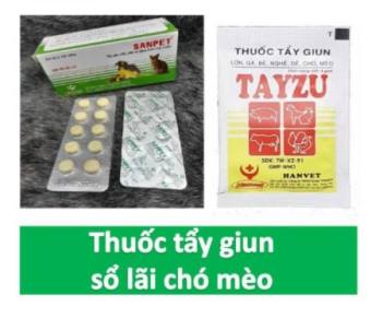 Tẩy Giun Sán Chó Mèo Tayzu và Sanpet Hanvet 1viên/5Kg [1, 10, 100]