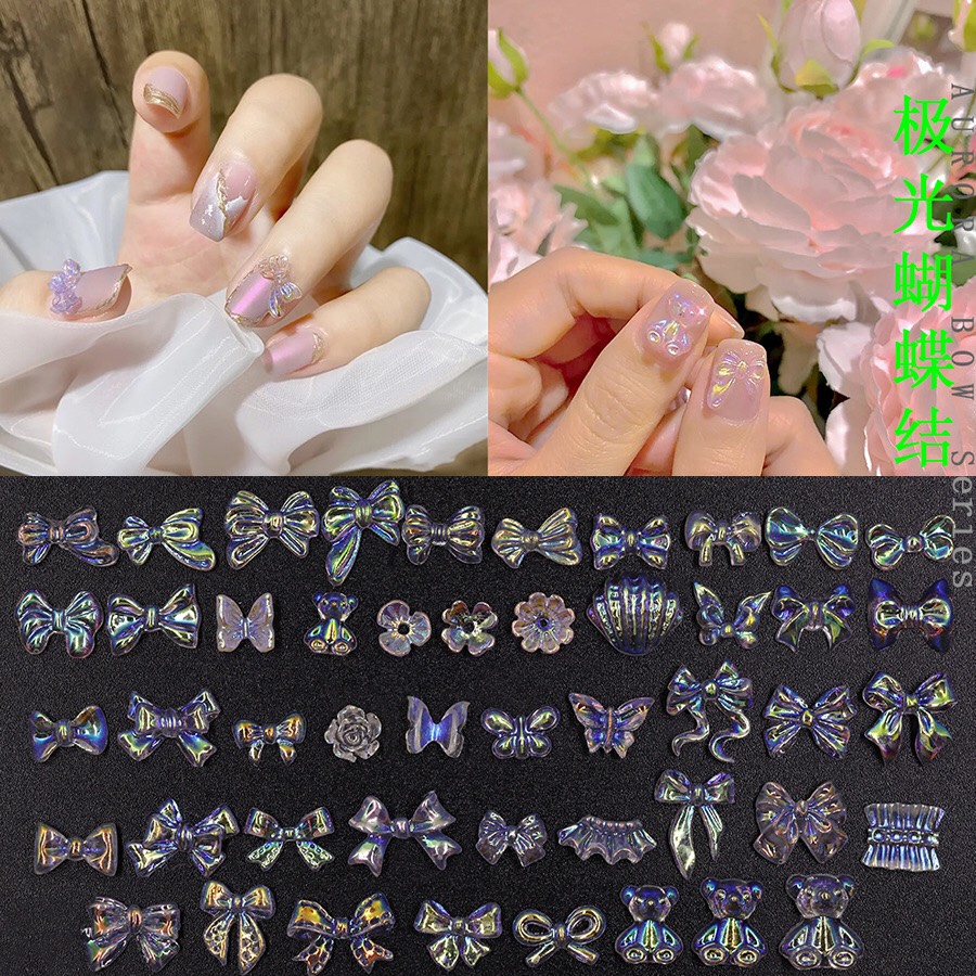 Set nơ charm mix ngẫu nhiên 20 cái đính móng tay