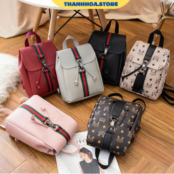 Balo nữ thời trang mini Hàn Quốc đẹp da cao cấp chống thấm nước dễ thương giá rẻ màu đen hồng - Ba lô nữ nhỏ xinh cá tính