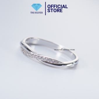 Nhẫn nữ Bạc THJ - Nhẫn đá nữ xoắn nạm đá nhẹ nhàng, sáng đẹp chuẩn bạc ta
