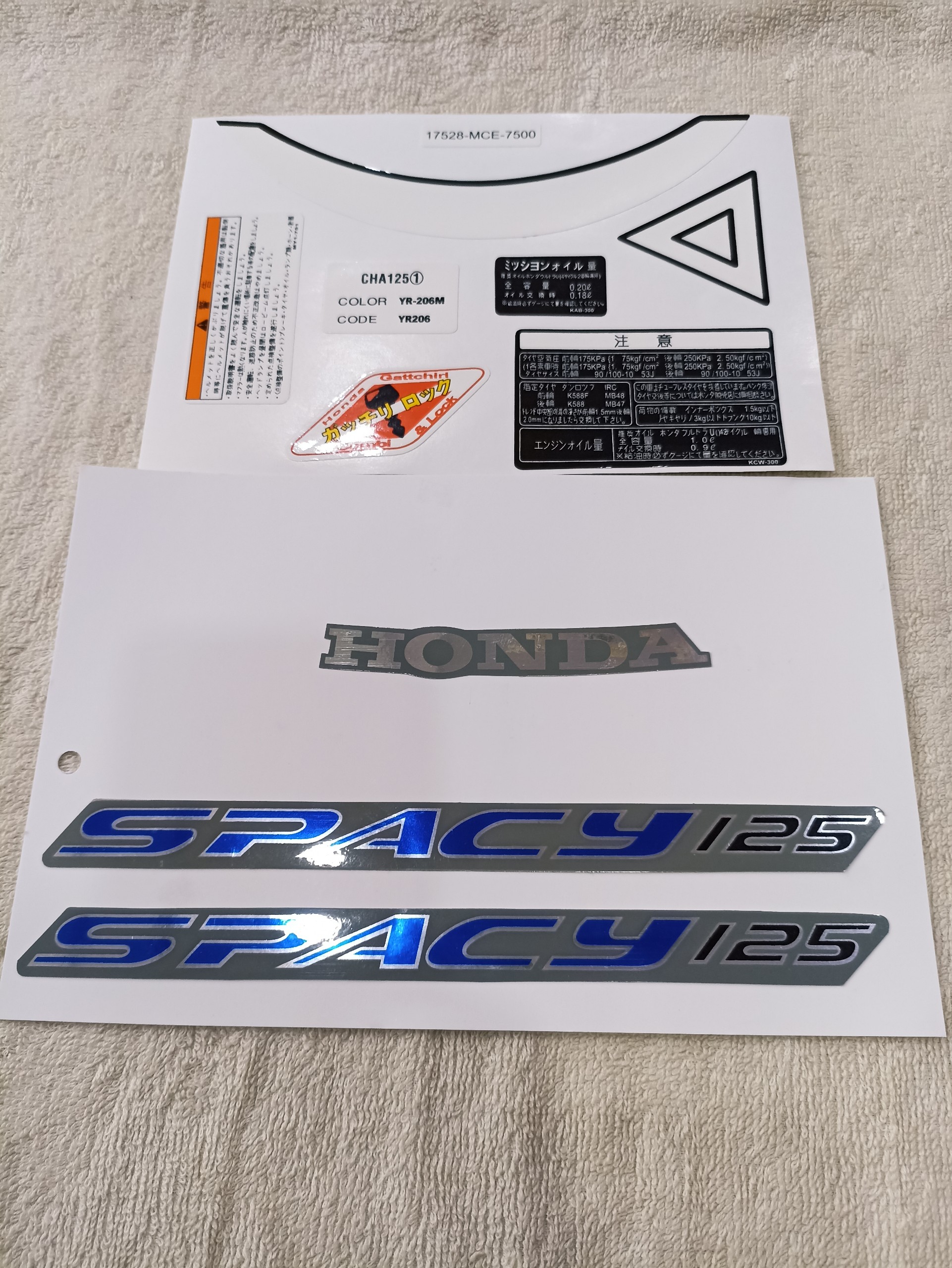 Bộ tem decal dán xe máy Honda spacy 125 màu xanh dương kèm thông số zin thái siêu đẹp