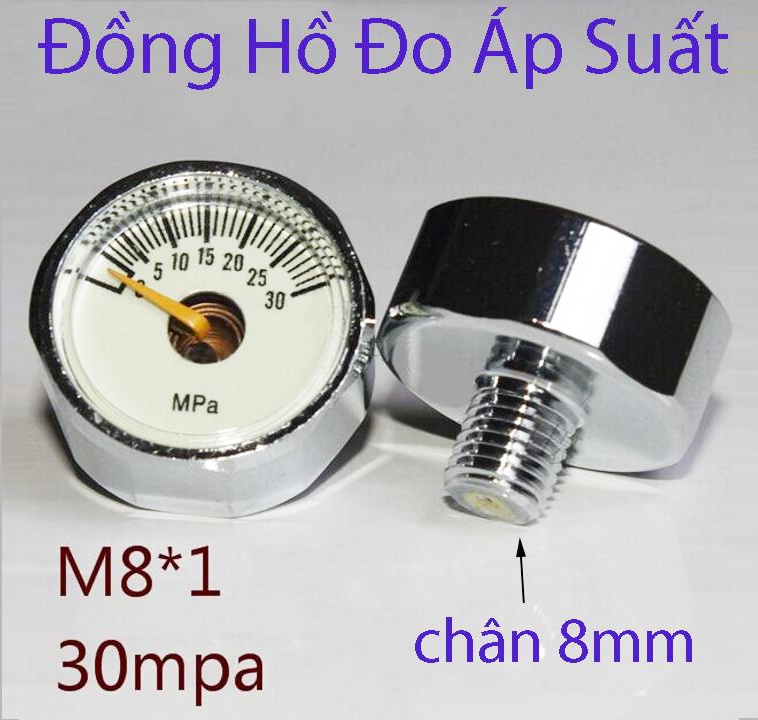 Đồng hồ đo áp suất khí nén 30mpa chân 8, có phản quang, đồng hồ áp ( Trắng ), bơm cao áp, van cứu hỏa, ti bơm, ống bơm, dây bơm, ron, roan, doang, van nạp, vít xả...