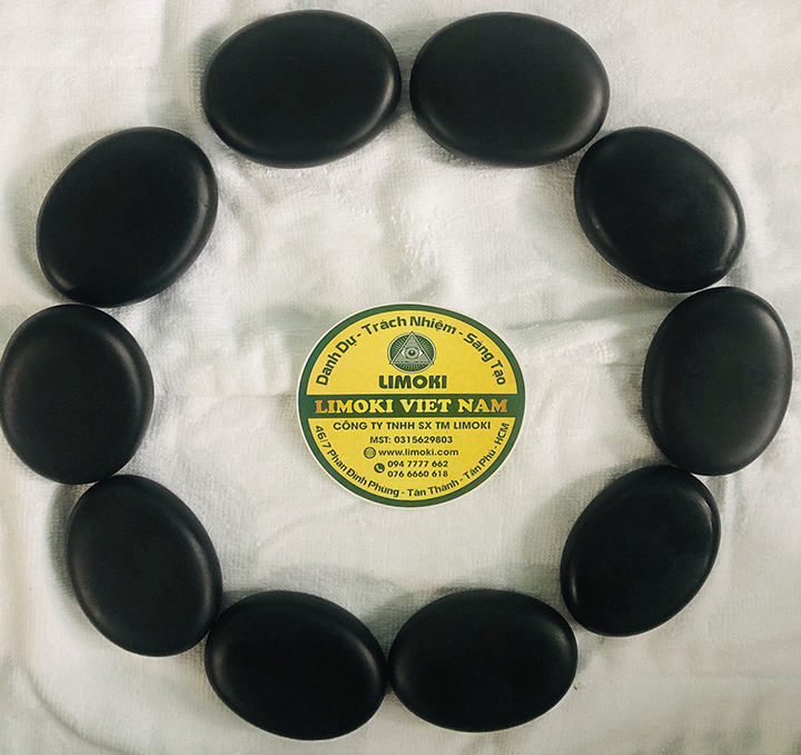 Bộ 10 viên đá nóng massage ovan trung 6x8x1.8cm
