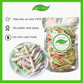 Bánh đuông dừa Let's túi 1kg mix nhiều vị, món ăn vặt tuổi thơ hương vị cốt dừa thơm béo, que đuông giòn tan khó cưỡng