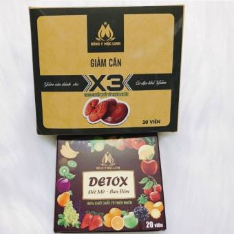 Giảm cân X3 Đông Y Mộc Linh dành cho cơ địa khó giảm - Tặng kèm 20v detox ban đêm