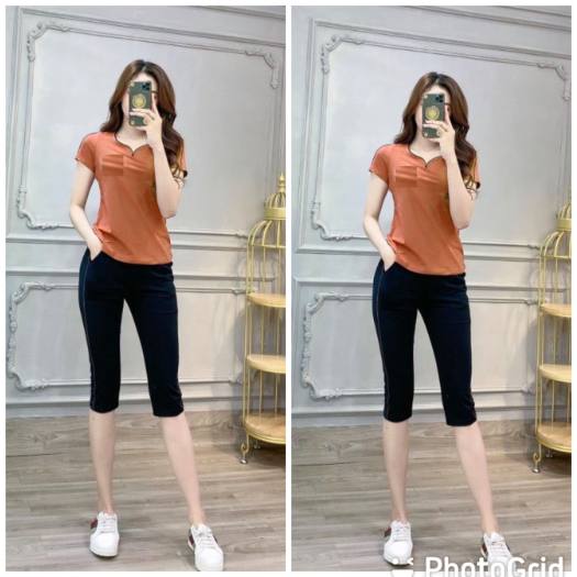 Đồ bộ lửng thun Cotton mặc nhà dễ thương