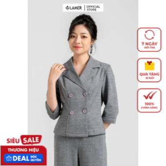 áo ký giả tay lỡ, lơ vê GBT001-Ghi phẩy trắng