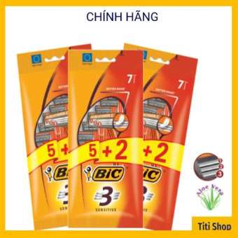 Combo 3 gói dao cạo râu BIC 3 lưỡi loại 7 cây / gói