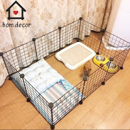 Chuồng quây lắp ghép cho chó mèo, Combo 10 tấm lưới sắt ghép chuồng size 37x37cm ( Tặng kèm chốt)