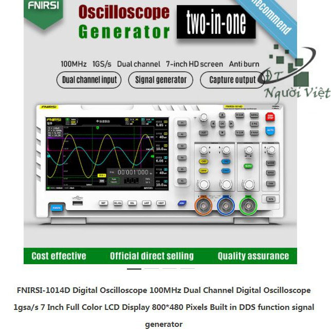 FNIRSI 1014D Máy hiện sóng 2 kênh và phát tín hiệu 100MHz - FNIRSI-1014D