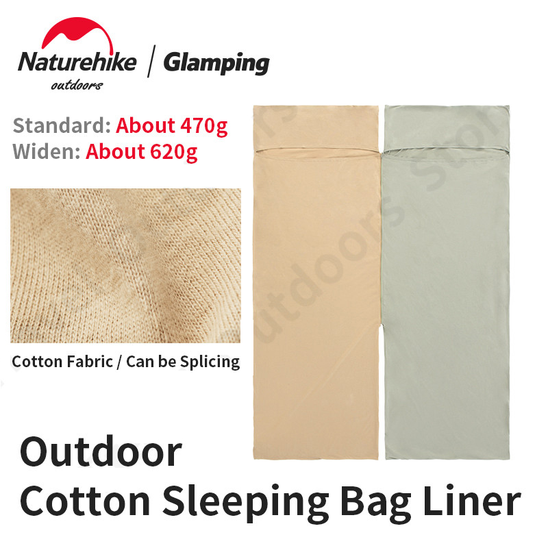 Naturehike túi ngủ phong bì ngoài trời tấm lót cotton ga giường cắm trại tiện dụng túi ngủ nối chống bẩn du lịch khách sạn lót
