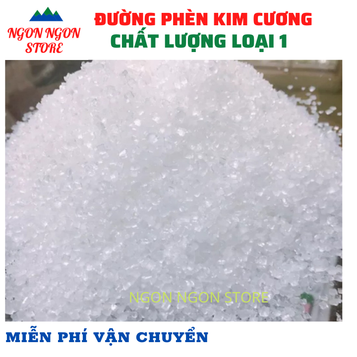Đường phèn kim cương loại 1 - 1kg đường phèn kim cương hạt nhỏ sạch đẹp thanh mát tiện lợi Ngon Ngon Store