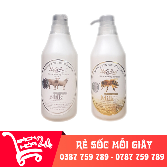 Sữa tắm dưỡng trắng da thái lan Life Spa siêu thơm siêu sạch 500ml