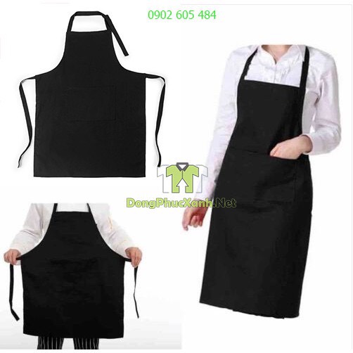 [HCM]Tạp dề đen trơn Chất vải đẹp Tạp dề màu đen đồng phục Nam Nữ Tạp dề cà phê màu đen Tạp dề trà sữa