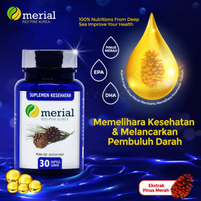 Promo MERIAL Obat Kolesterol Pinus Merah Suplemen Kesehatan Red Pine