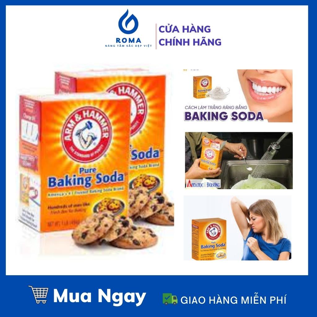 Baking Soda trắng răng ️CHÍNH HÃNG👍 Backing soda Làm sạch răng miệng, Banking soda khử độc thực phẩm ROMA