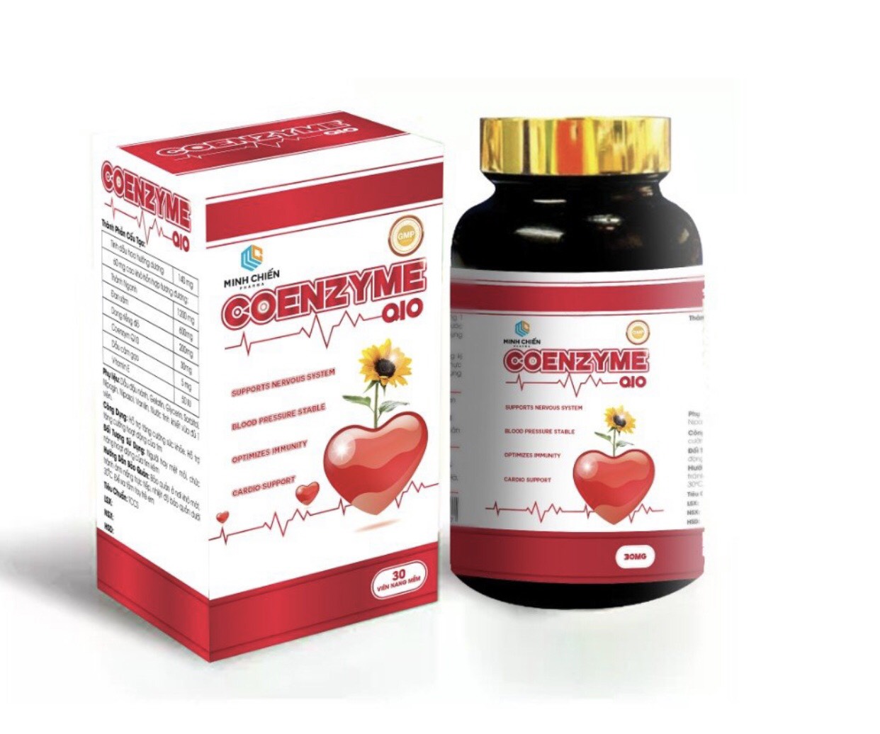 Viên Uống Coenzyme Q10 Hỗ trợ chức năng cho hệ tim mạch, làm giảm nguy cơ tai biến tim mạch - hộp 30 viên