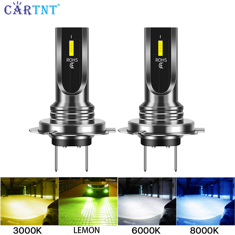 CarTnT 2 Bóng Đèn LED 16000LM 100W H7 H4 9005 HB3 9006 HB4 H11 H8 Đèn Sương Mù Xe Hơi Đèn Lái Xe 12V 3000K Màu Vàng Chanh 8000K Cho Đèn Pha Xe Máy